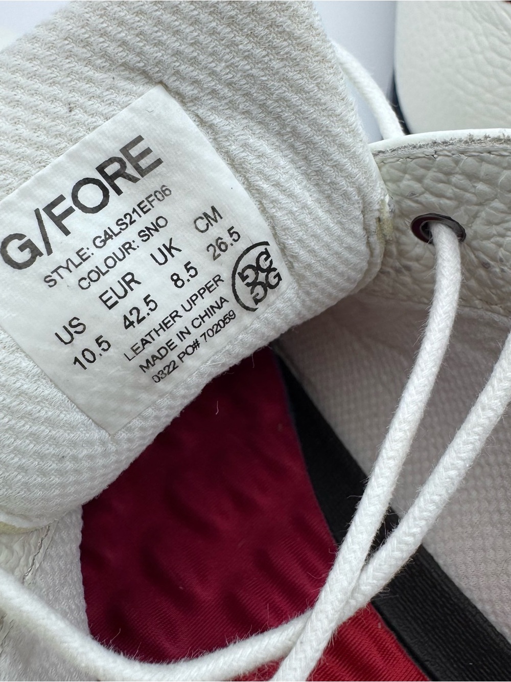 G/Fore Gallivanter White Golf Shoes Grosgrain Stud Cap Toe Women Size 10.5 - Picture 8 of 10